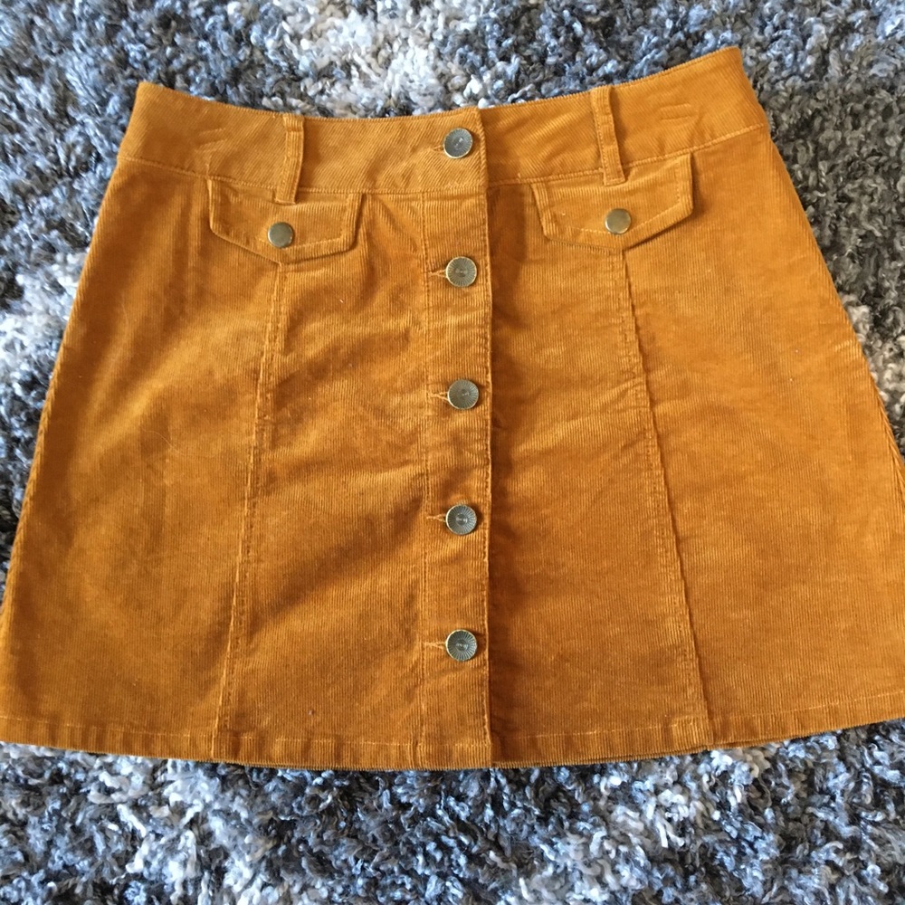 Yellow-orange Corduroy skirt